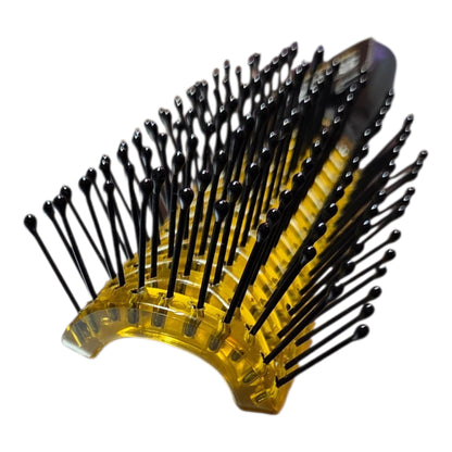 Close-up of Olivia Garden tunnel brush rounded-tip bristles and vented head